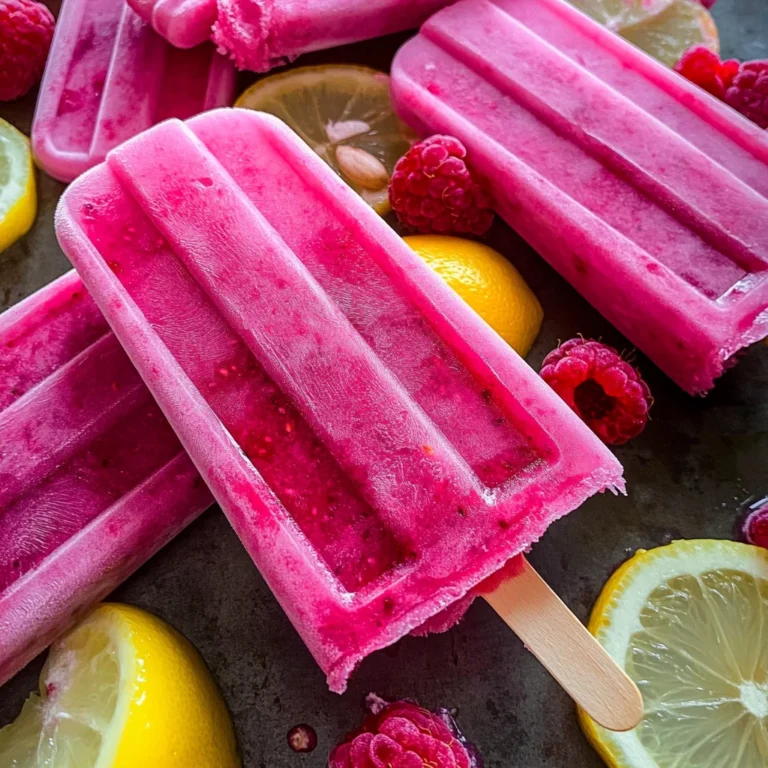 3-Ingredient Keto Raspberry Lemon Popsicles