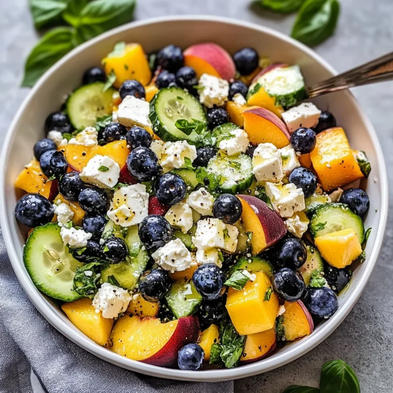 Blueberry Peach Feta Salad