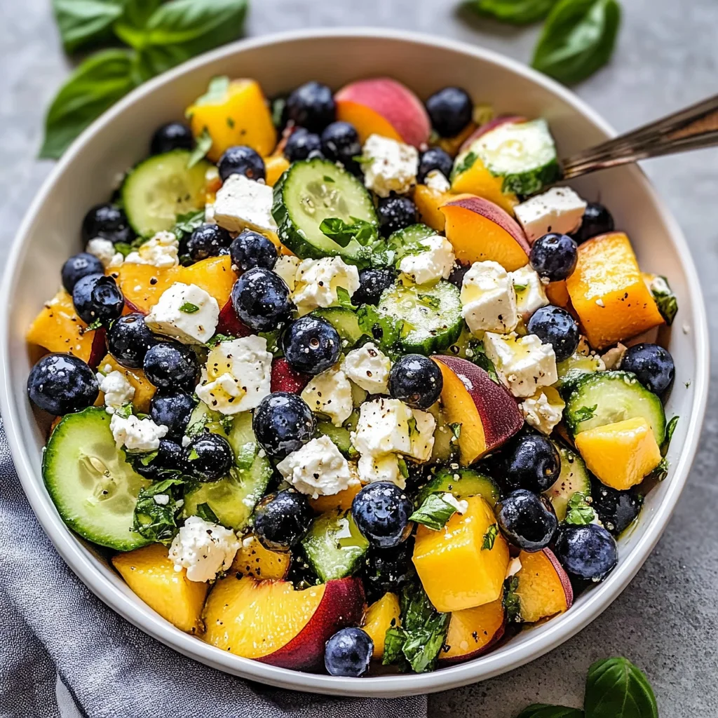 Blueberry Peach Feta Salad