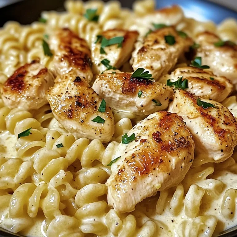 Creamy Garlic Butter Chicken Rotini Alfredo One-Pan Dinner