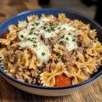 Garlic Parmesan Bowtie Pasta with Creamy Beef