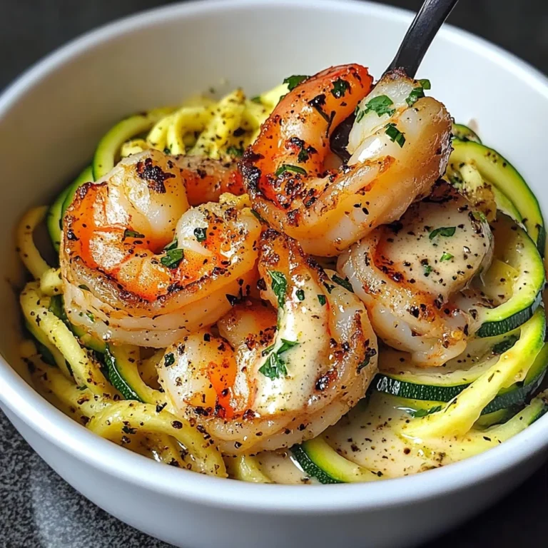 Garlic Shrimp Bowl with Zucchini Noodles & Lemon Butter Sauce