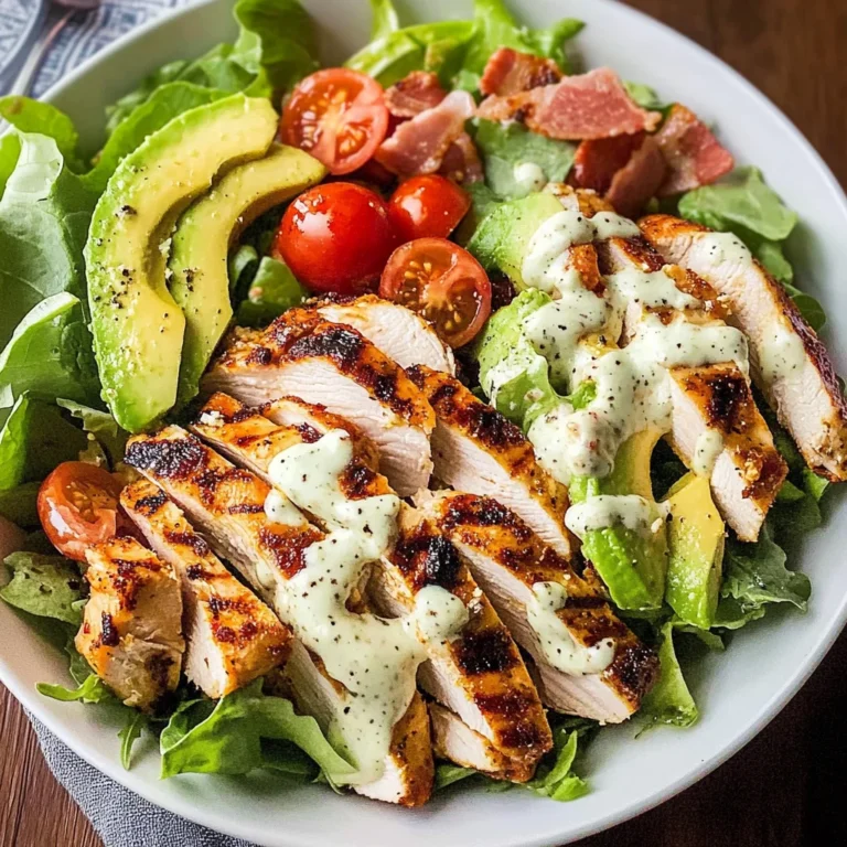 Grilled Chicken BLT Salad with Peppercorn Ranch {Paleo & Whole30}