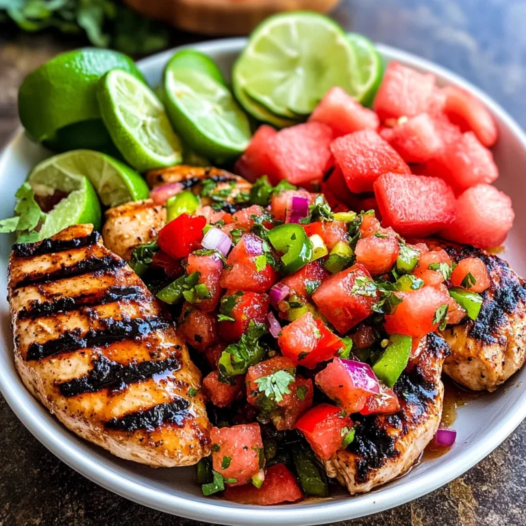 Grilled Honey Lime Chicken with Watermelon Salsa