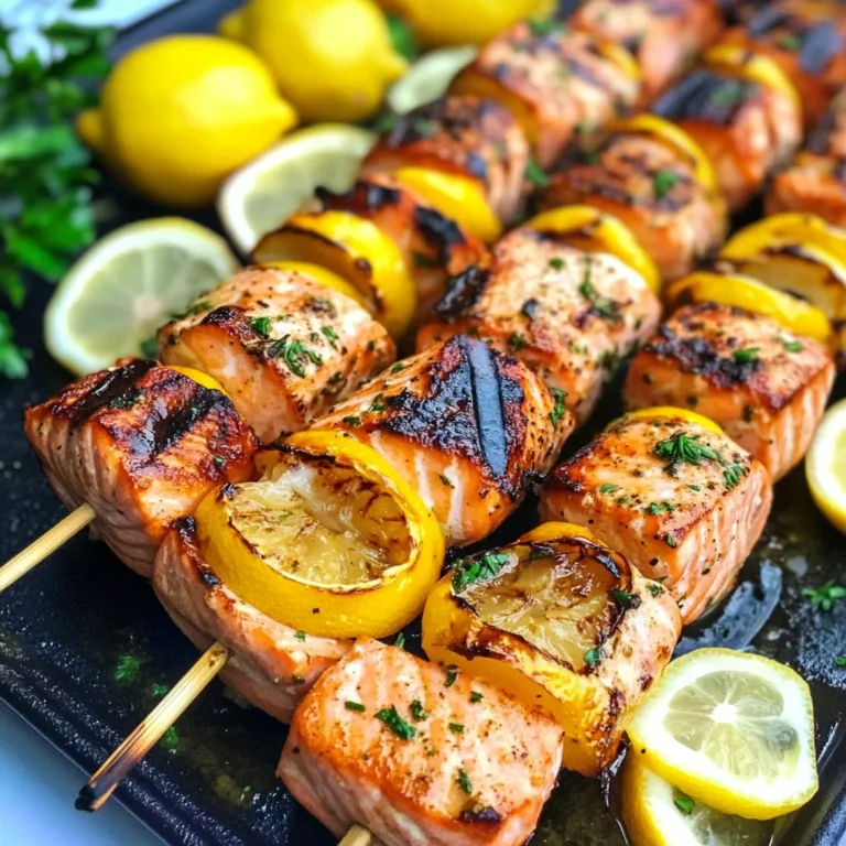 Grilled Salmon Kebabs