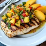 Grilled Swordfish with Pineapple Peach Salsa