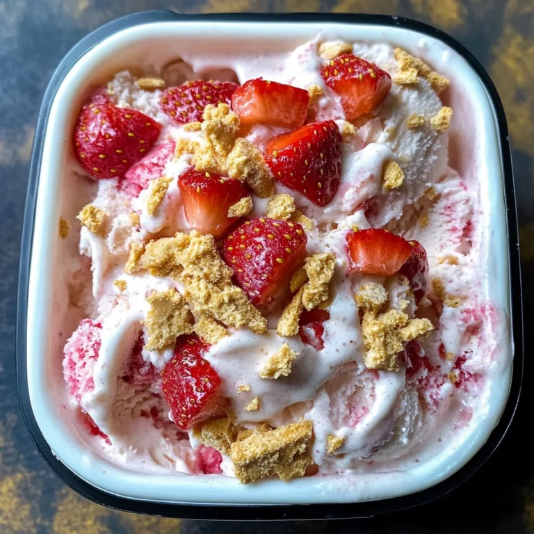 No-Churn Strawberry Cheesecake Ice Cream