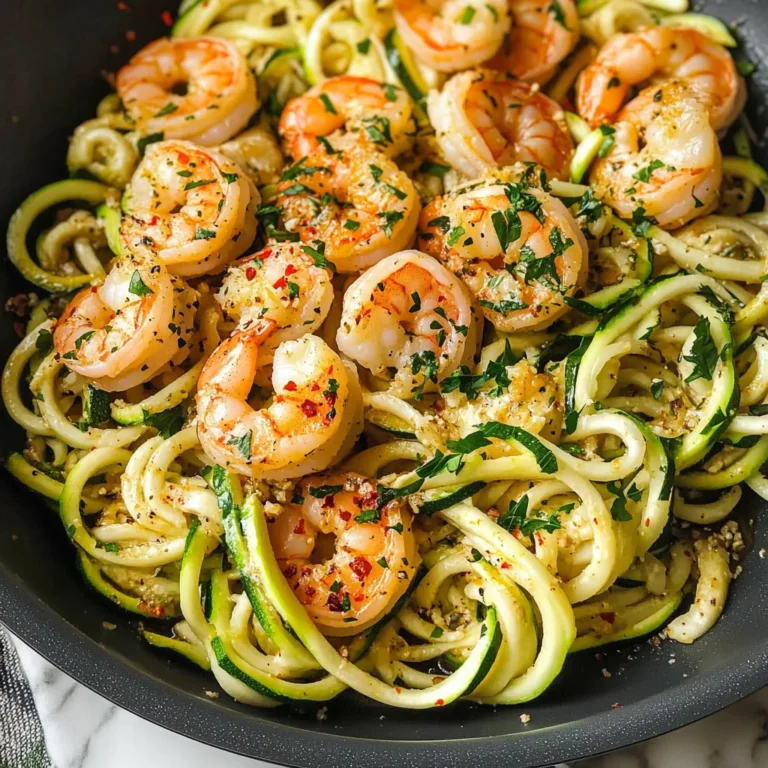 One Pan Garlic Shrimp And Zucchini Noodles