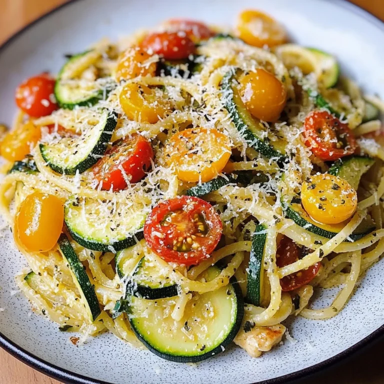 Parmesan Zucchini Tomato Chicken Spaghetti