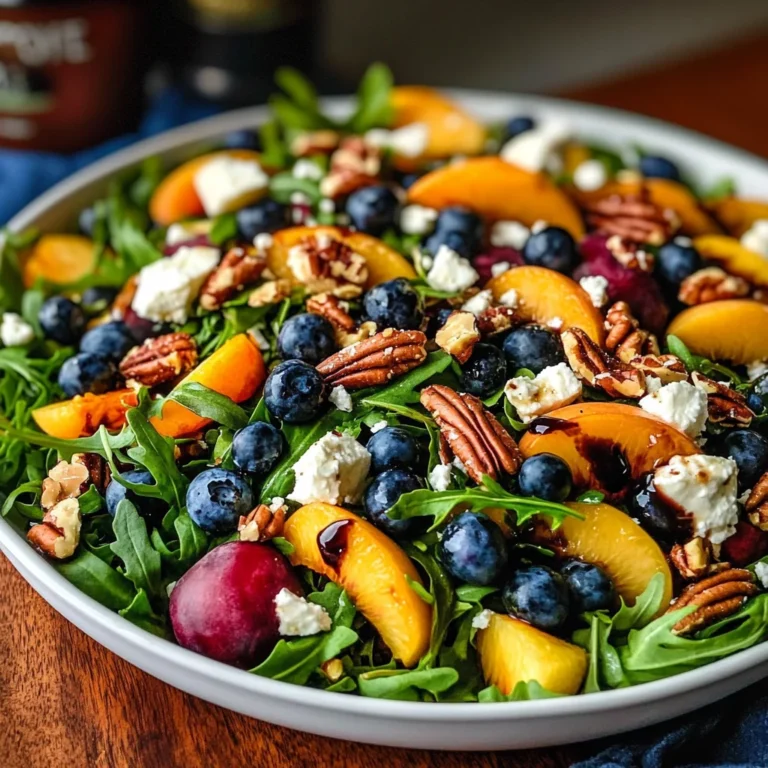 Peach Blueberry Arugula Salad