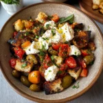 Pepper Panzanella with Burrata & Olives