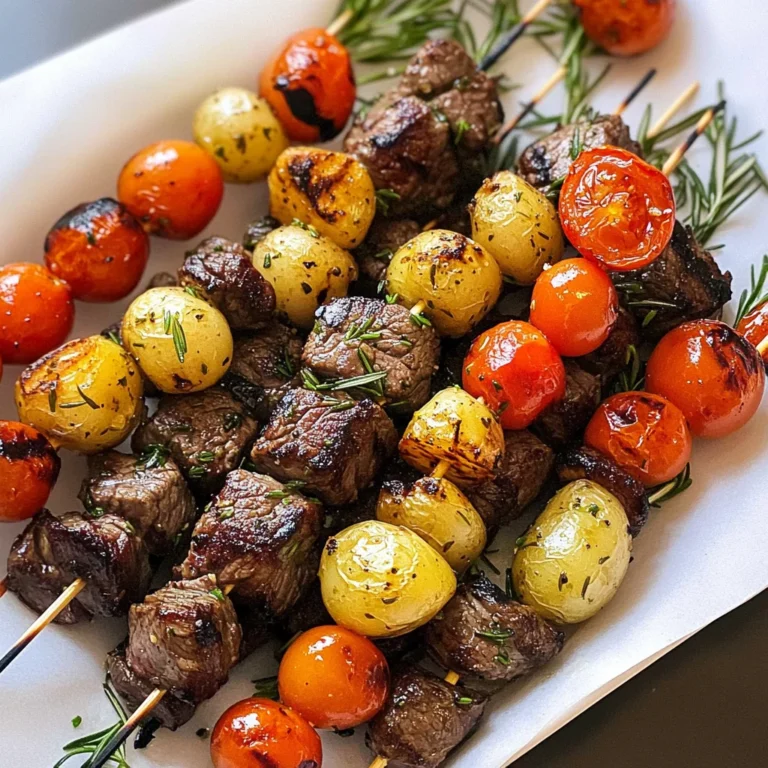 Rosemary Garlic Steak Kebabs