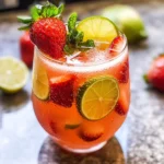 Strawberry Lime lemon juice Smash