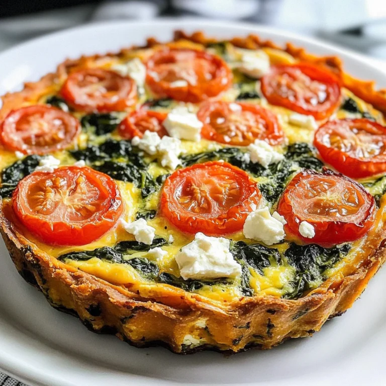 Sweet Potato Crust Quiche with Spinach & Feta