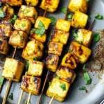 Vegan Turmeric Pineapple Tofu Kabobs