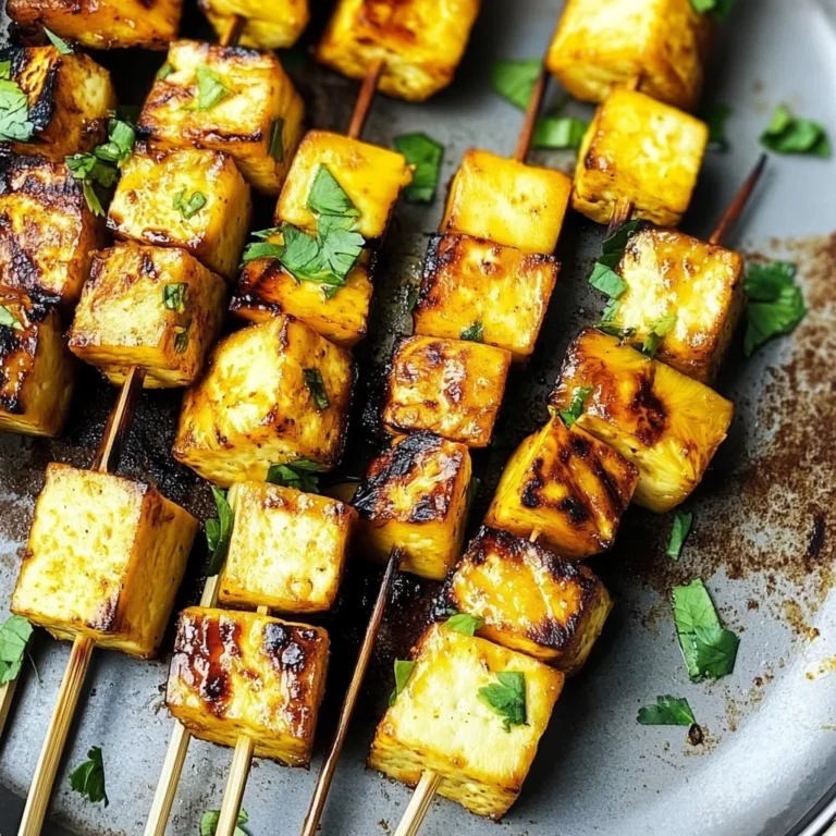 Vegan Turmeric Pineapple Tofu Kabobs