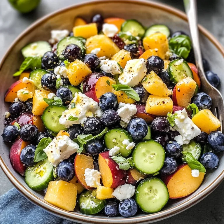 Blueberry Peach Feta Salad