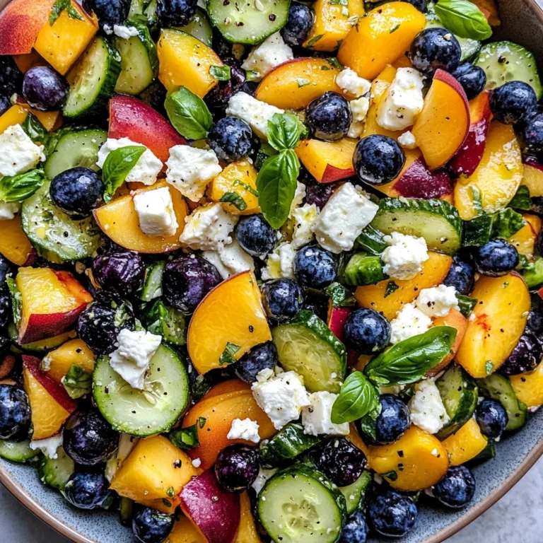 Blueberry Peach Feta Salad