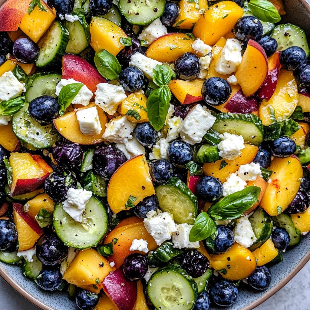 Blueberry Peach Feta Salad