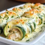 Chicken Alfredo Zucchini Roll Ups Recipe