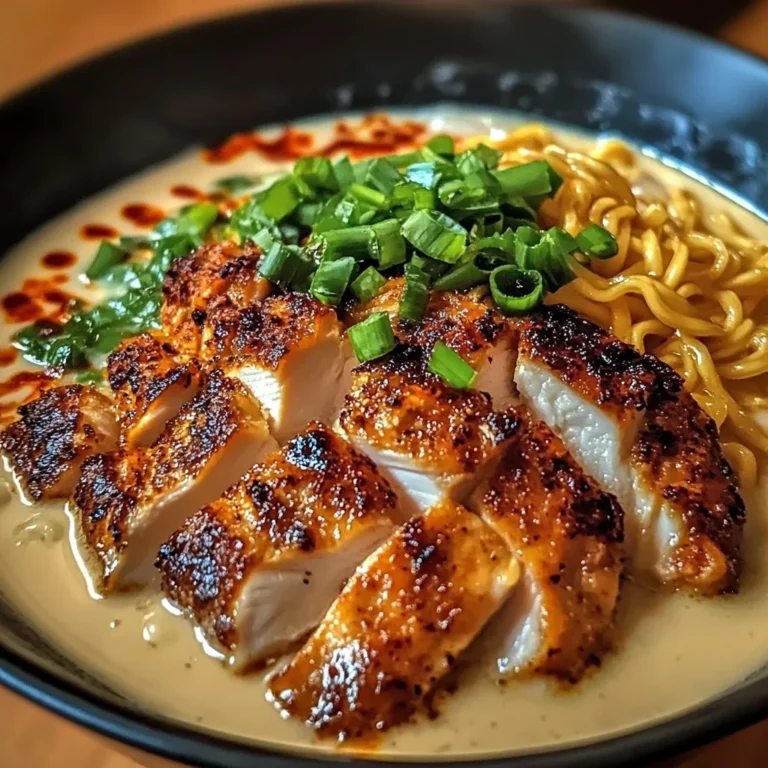 Fiery Chicken Ramen with Creamy Garlic Sauce