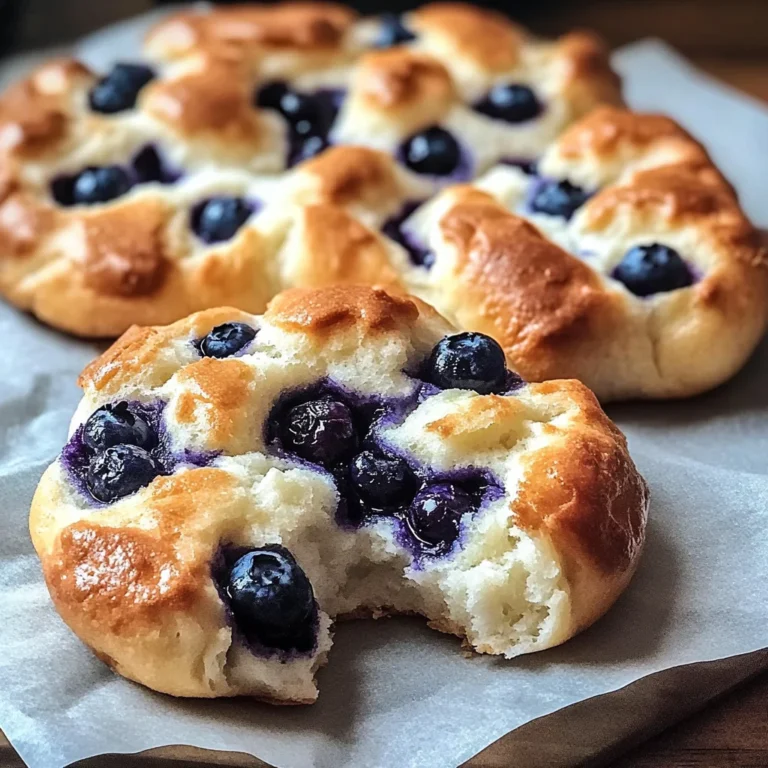 Fluffy Cottage Cheese Blueberry Cloud Bread