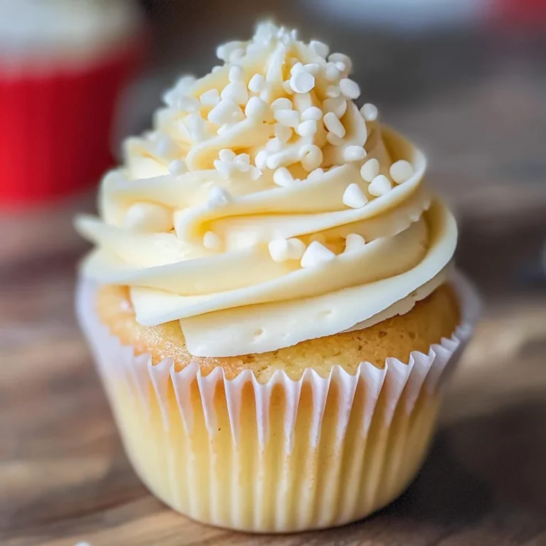 Heavenly White Chocolate Buttercream Frosted Vanilla Butter Cupcakes