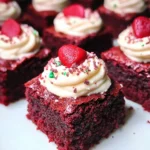 Mini Red Velvet Brownies with Vanilla Bean Cream Cheese Frosting