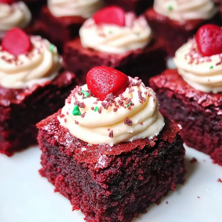 Mini Red Velvet Brownies with Vanilla Bean Cream Cheese Frosting