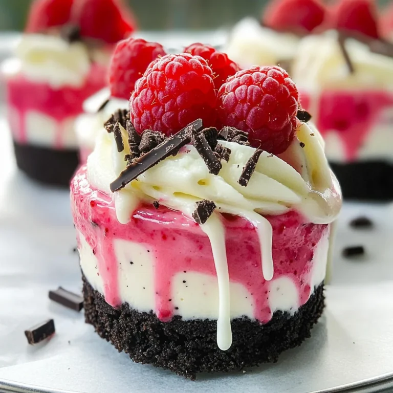 No Bake Mini Raspberry Cheesecakes with Oreo Crust