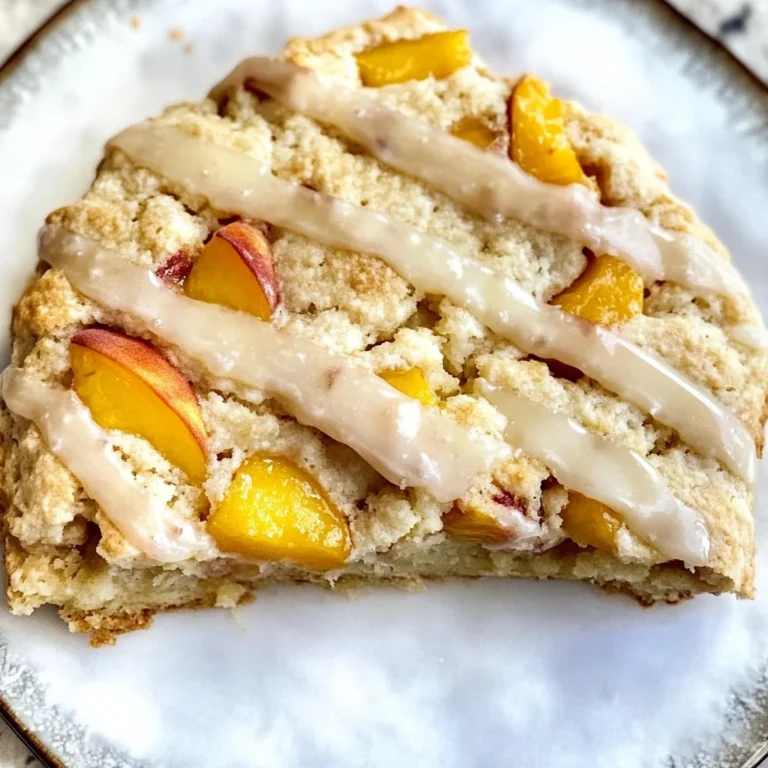Peach Scones with Honey Vanilla Glaze