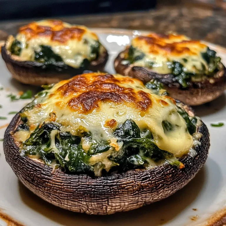 Spinach and Cheese Stuffed Portobello Mushroom