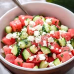 Watermelon Salad with Cucumber and Feta