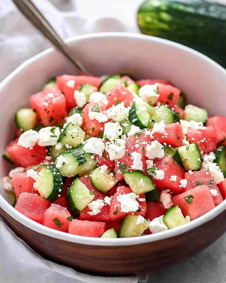 Watermelon Salad with Cucumber and Feta