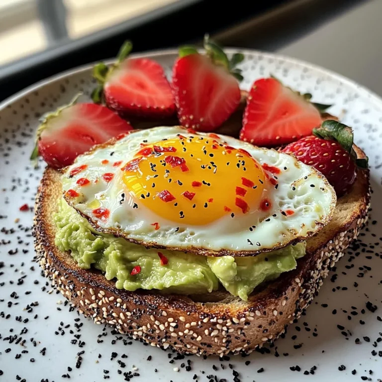 Avocado Egg Toast with Fresh Strawberries