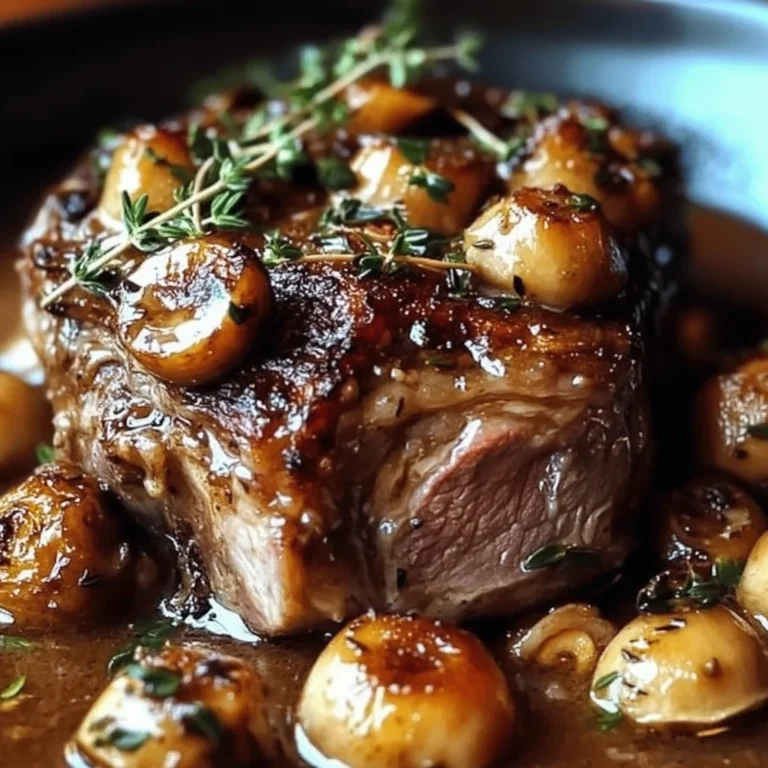 Braised Lamb Shoulder with Lions Mane Mushrooms and Thyme