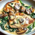 Creamy Chicken with Spinach and Mushrooms