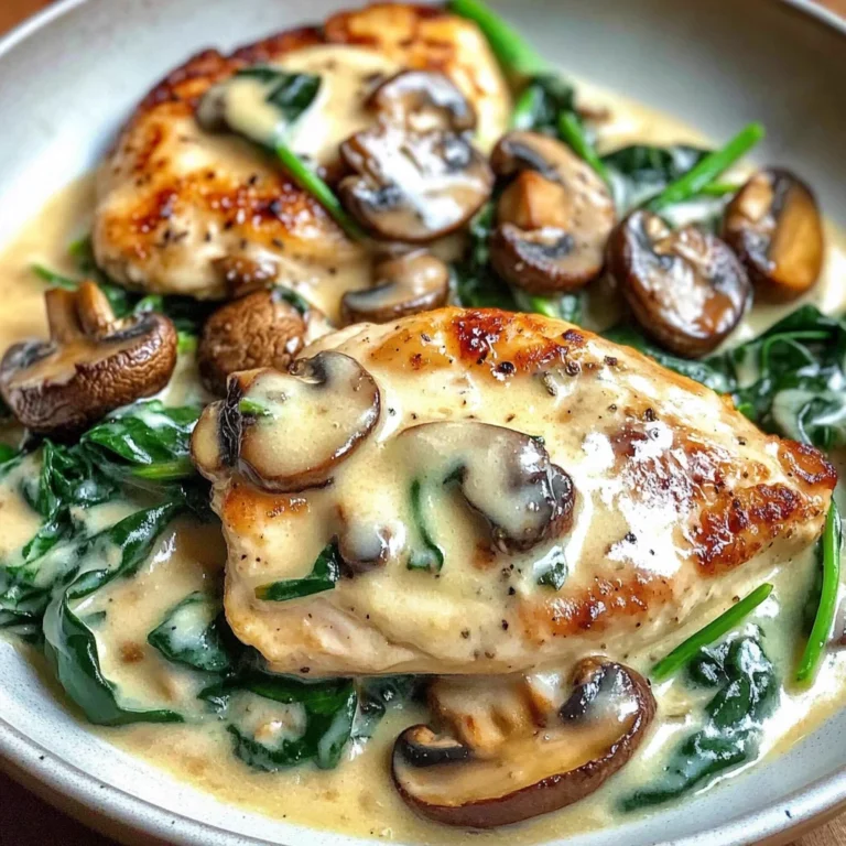 Creamy Chicken with Spinach and Mushrooms