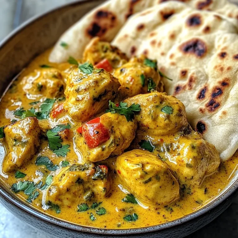 Creamy Coconut Chicken Curry with Naan