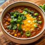 Crockpot Spicy Queso Beef Chili
