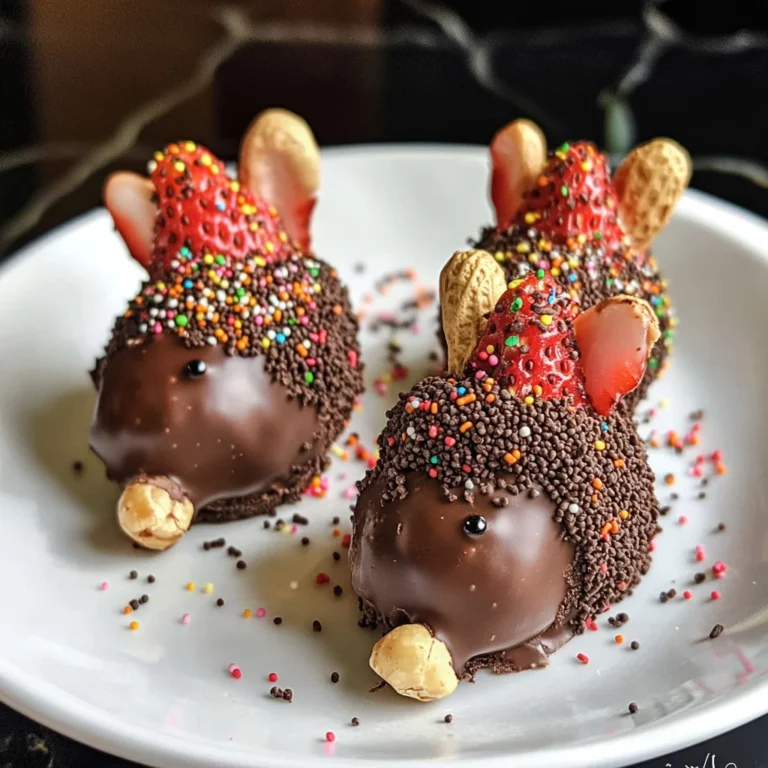 Halloween Dessert - Strawberry and Chocolate fudge mice
