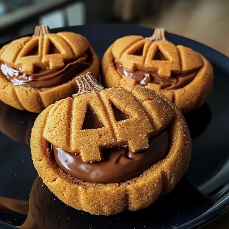 Milk Chocolate Stuffed Jack-O'-Lantern Cookies