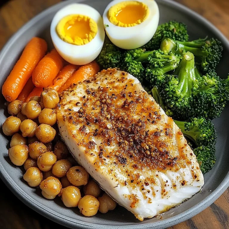 Protein Power Plate with Fish, Roasted Chickpeas & Veggies