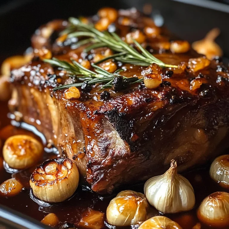 Roasted Bone-In Lamb Shoulder with Garlic and Honey-Rosemary Glaze