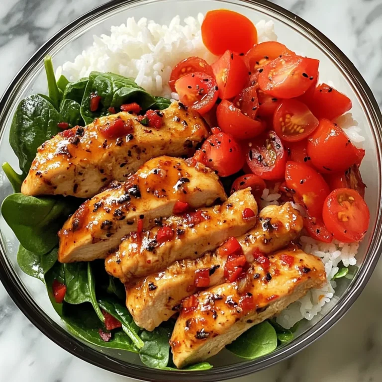 Spicy Honey Garlic Chicken Meal Prep Bowl