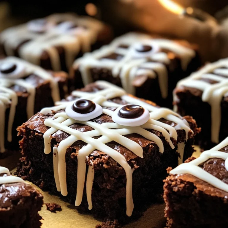 spooky mummy brownies