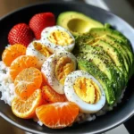 Avocado Rice Cake & Fruit Power Plate