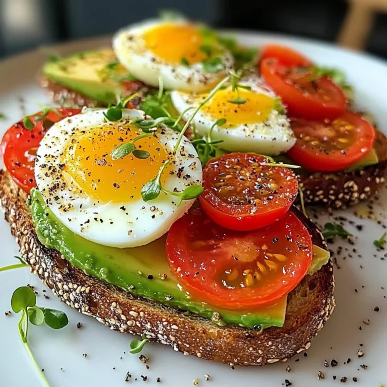Avocado Tomato Cottage Toasts with Jammy Eggs