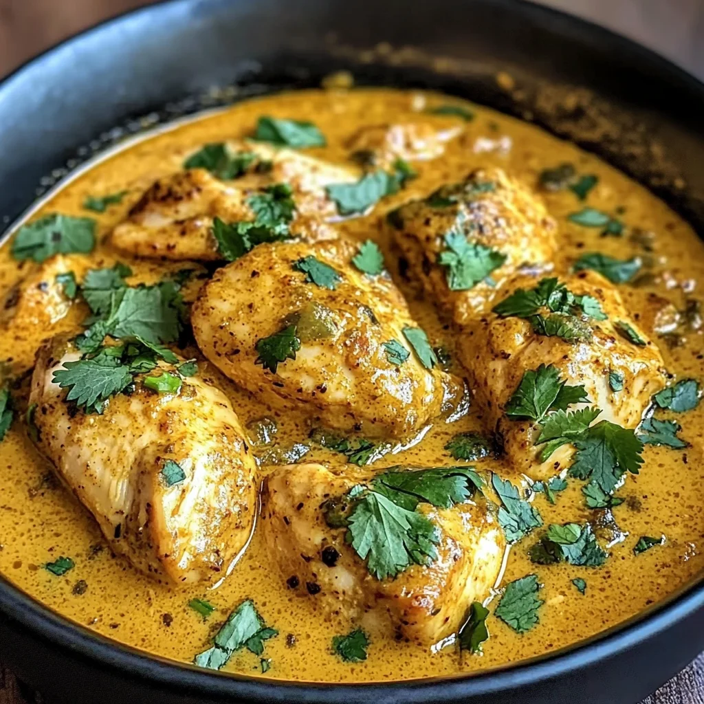 Coconut-Spiced Chicken Curry with Garlic Naan & Golden Fries