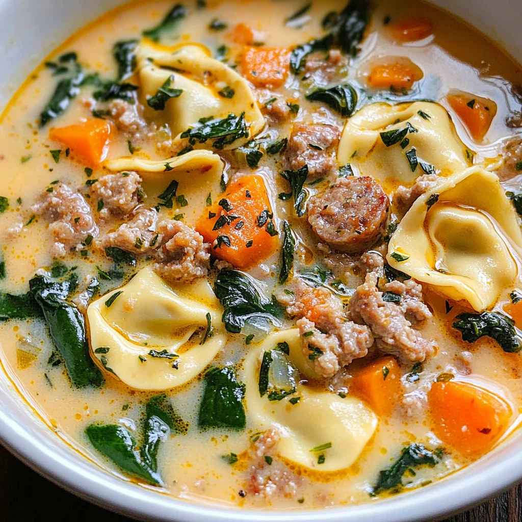 Creamy Sausage Tortellini Soup
